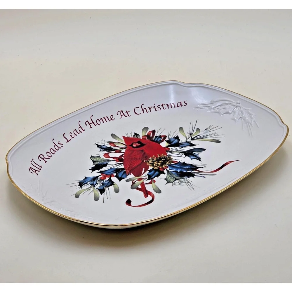 Lenox Winter Greetings Cardinal Serving Platter 14